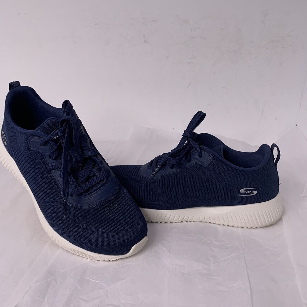 BOBS SPORT by Skechers TOUGH TALK Navy Fabric Lace Up Low Top Sneakers Women 9.5